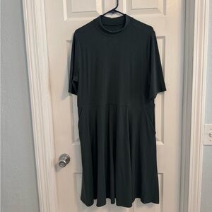 NWOT Torrid Super Soft Knit Rib Green Mock Neck Dress with Pockets